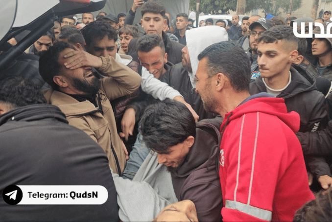 Three Palestinians were killed by Israeli forces at the Al-Kuwait roundabout, south of Gaza City. (Photo: via QNN)